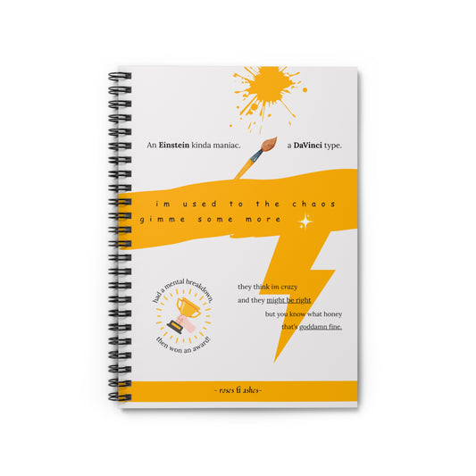 Creative Chaos Spiral Notebook - Ruled Line, Inspirational Journal, Gift for Artists, School Supplies, Creative Writing, Unique Design