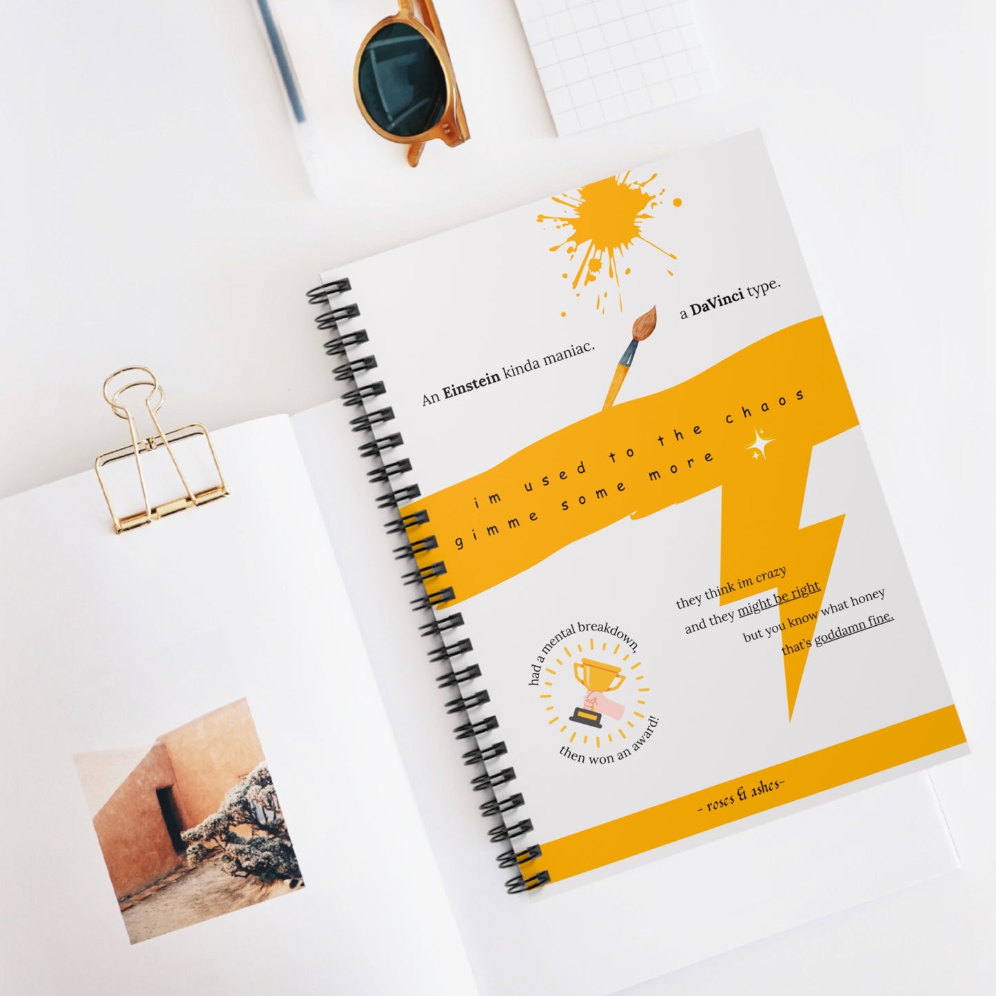 Creative Chaos Spiral Notebook - Ruled Line, Inspirational Journal, Gift for Artists, School Supplies, Creative Writing, Unique Design
